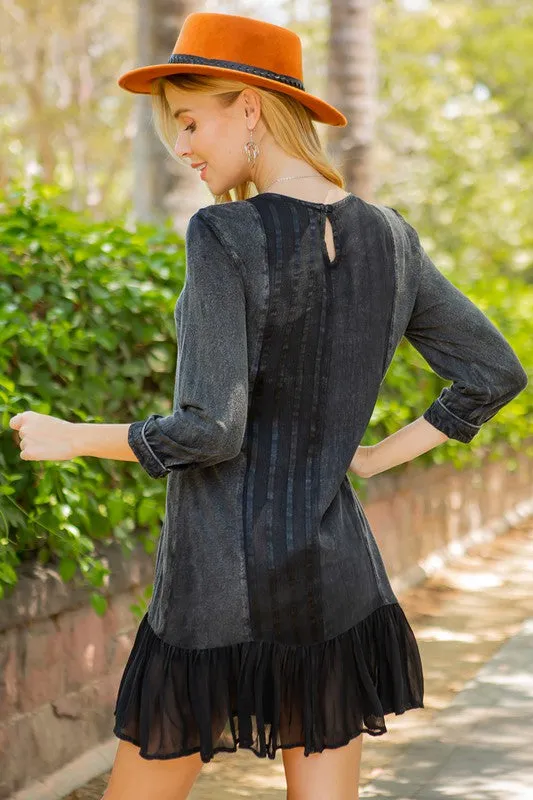 Charcoal Embroidered Dress by Young Threads