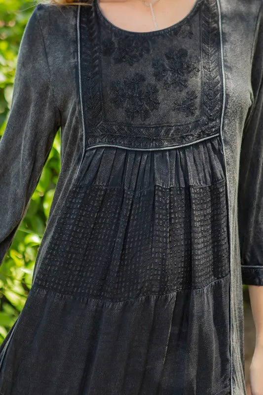 Charcoal Embroidered Dress by Young Threads