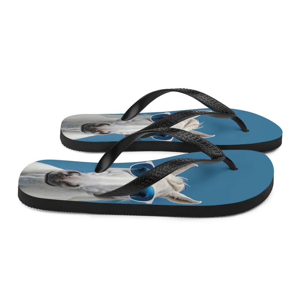 Cool Blue Horse Flip Flops