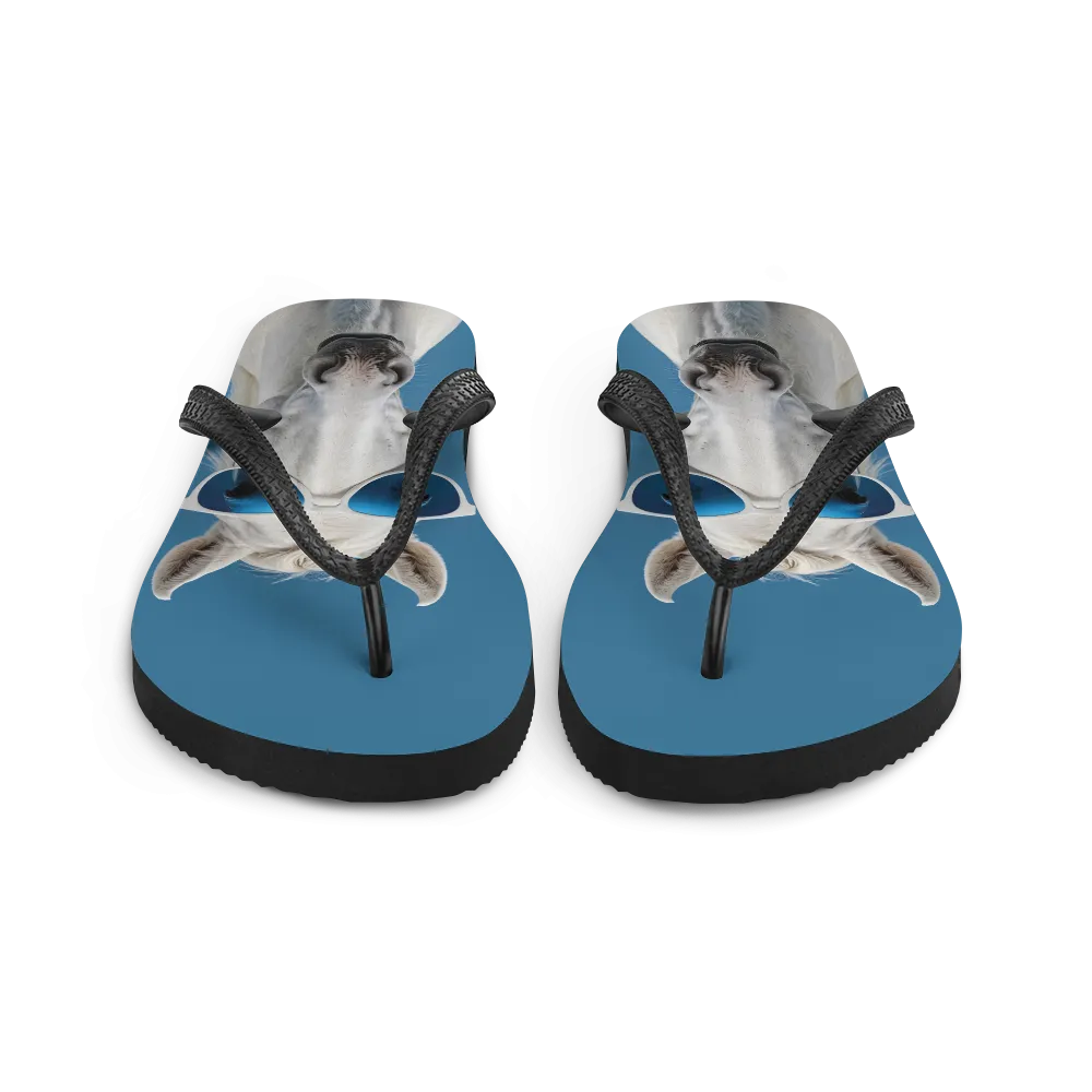 Cool Blue Horse Flip Flops