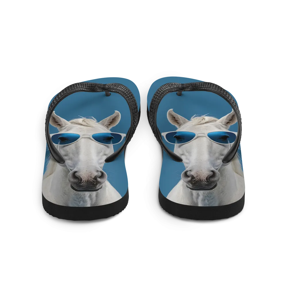 Cool Blue Horse Flip Flops