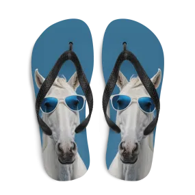 Cool Blue Horse Flip Flops