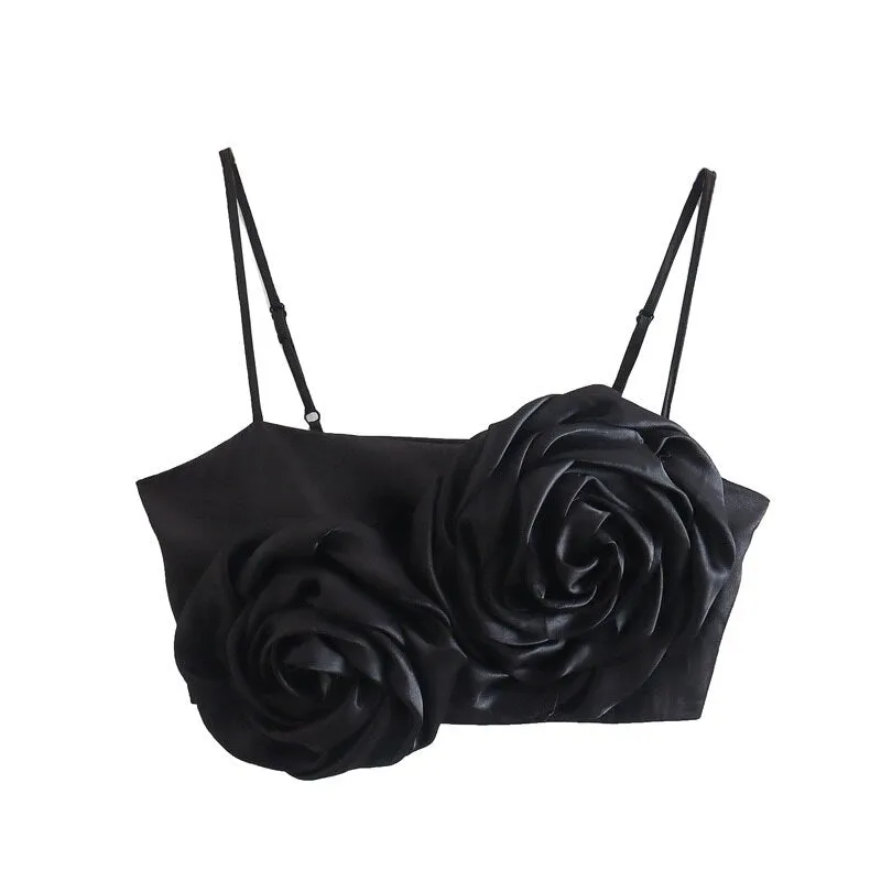 DressBetty - Spaghetti Strap Chic Camis Tank Lady Side Zipper Short Sling Crop Tops