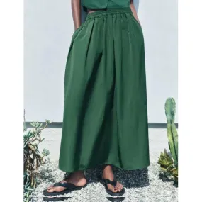 Elasticated Poplin Midi Skirt