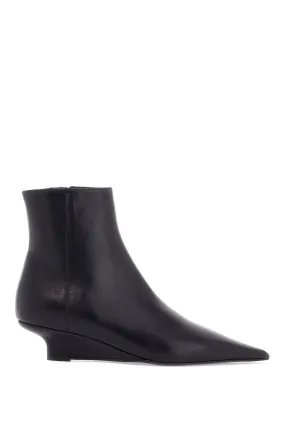 elegant and modern black leather ankle boots with zip 251 WAS0171 LE0103 BLACK
