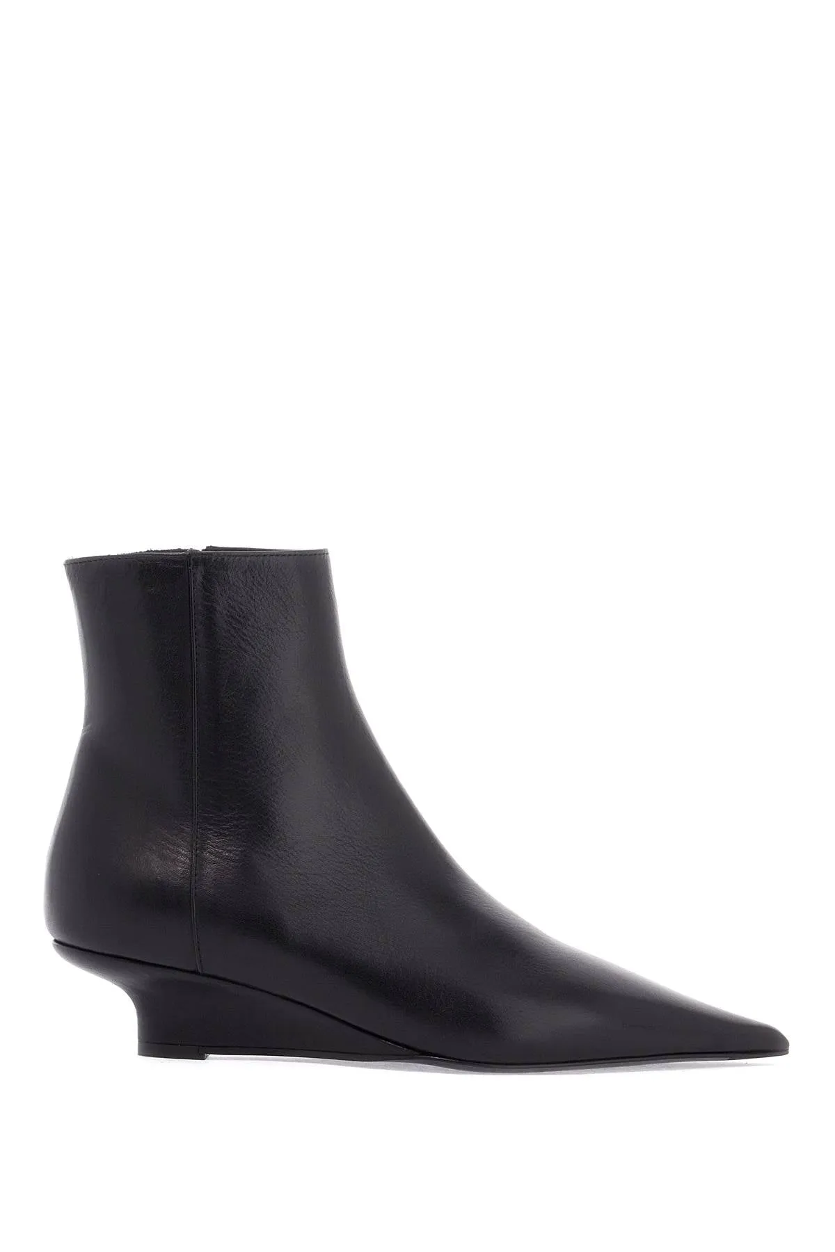 elegant and modern black leather ankle boots with zip 251 WAS0171 LE0103 BLACK