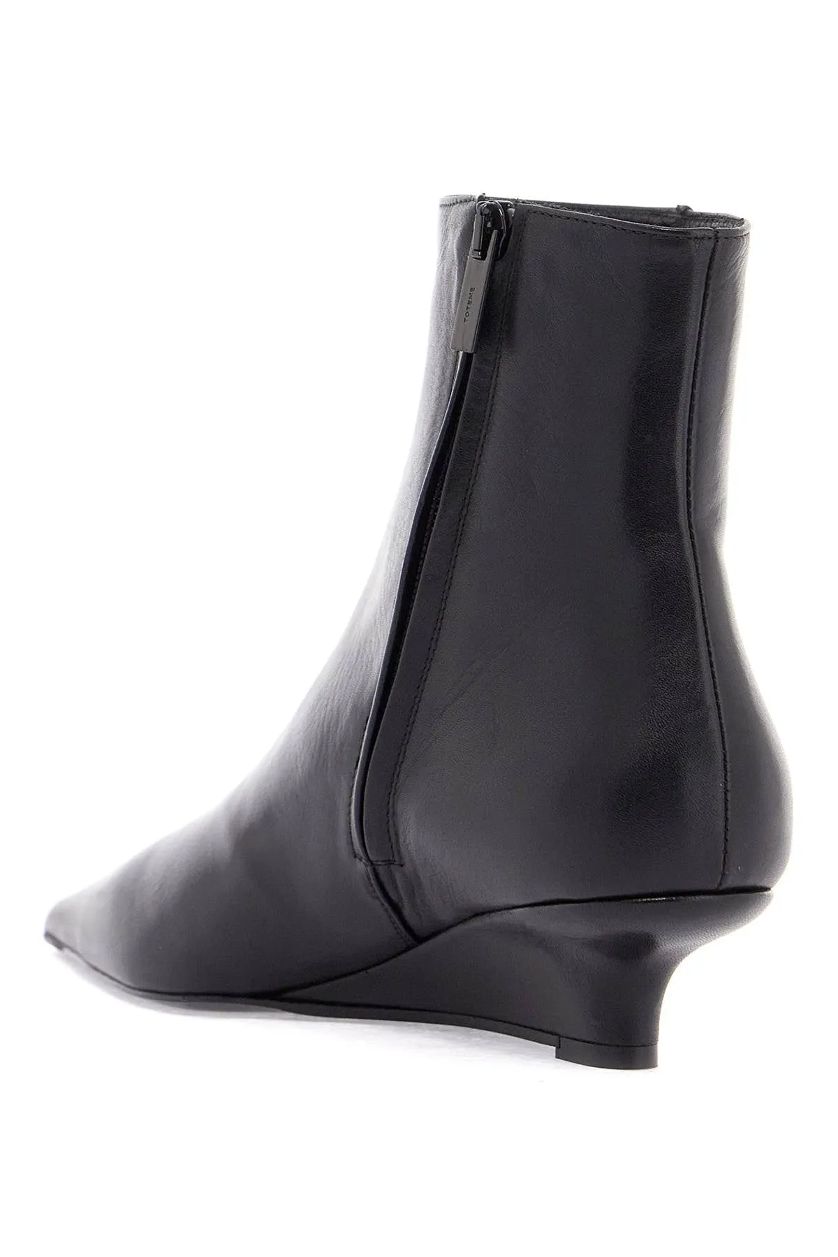 elegant and modern black leather ankle boots with zip 251 WAS0171 LE0103 BLACK