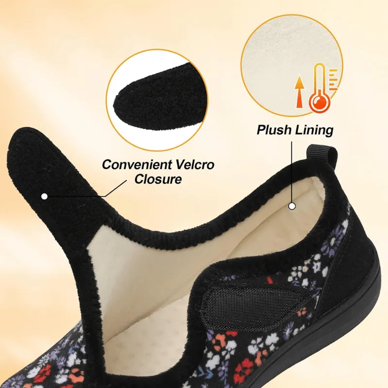 Floral Print Diabetic Slippers – Comfort with a Touch of Elegance