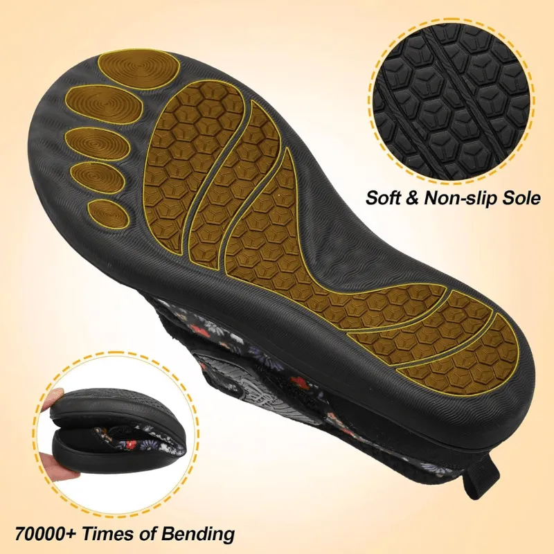 Floral Print Diabetic Slippers – Comfort with a Touch of Elegance