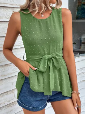 Green Tank Top Womens Tie Waist