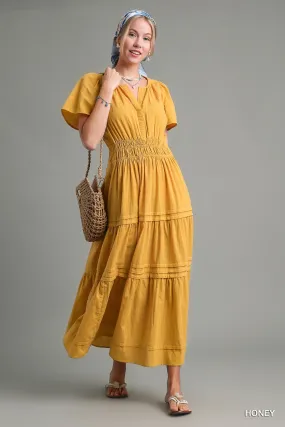 Honey Yellow Tiered Maxi Dress