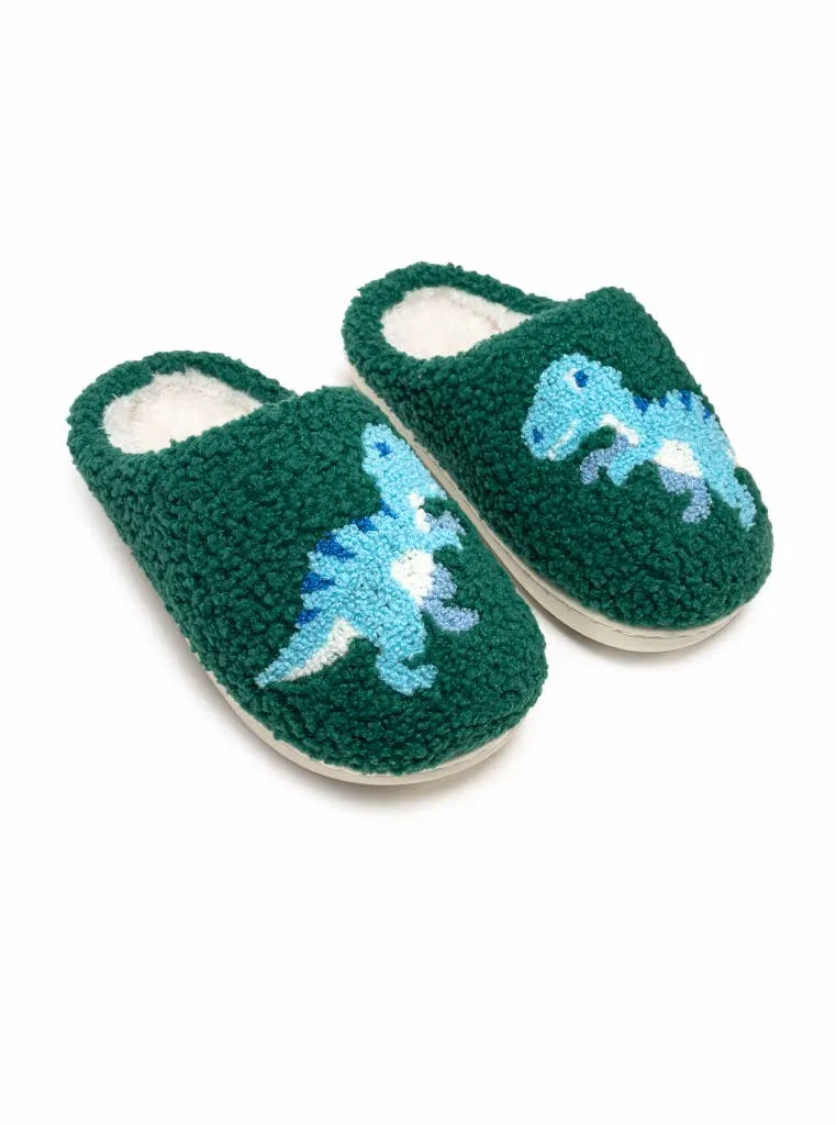 Indoor / Outdoor Slippers - Kids - Blue Dinosaurs - Green