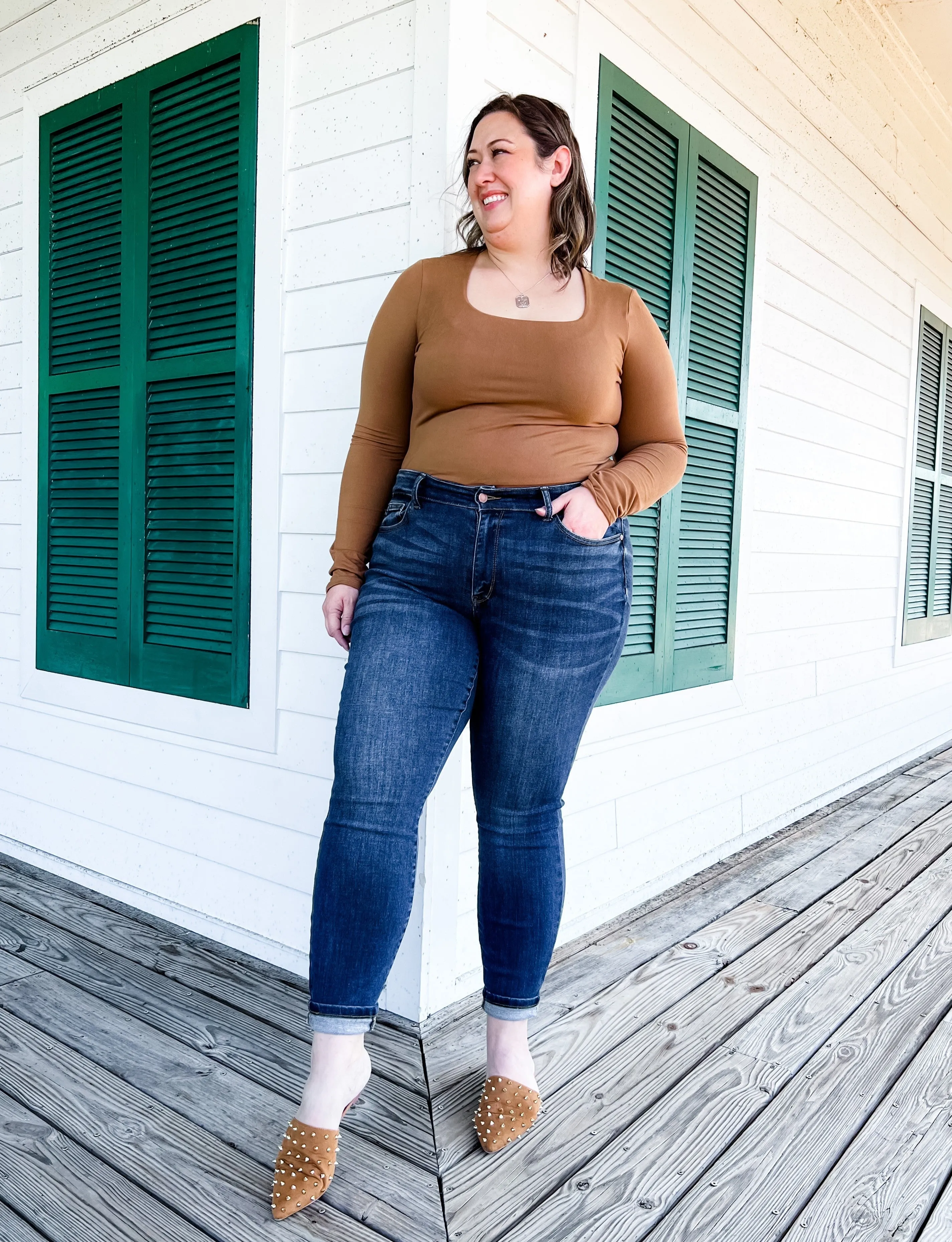 Judy Blue  8 Days A Week  Medium Wash Mid Rise Skinny jeans with Handsanding