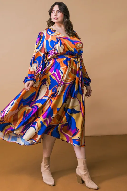 Keep Showing Up Printed Midi Dress