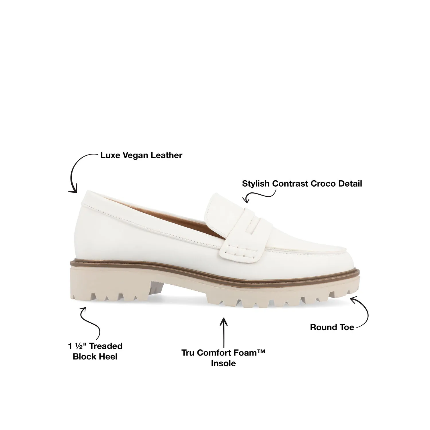 KENLY FAUX LEATHER LOAFER FLATS IN WIDE