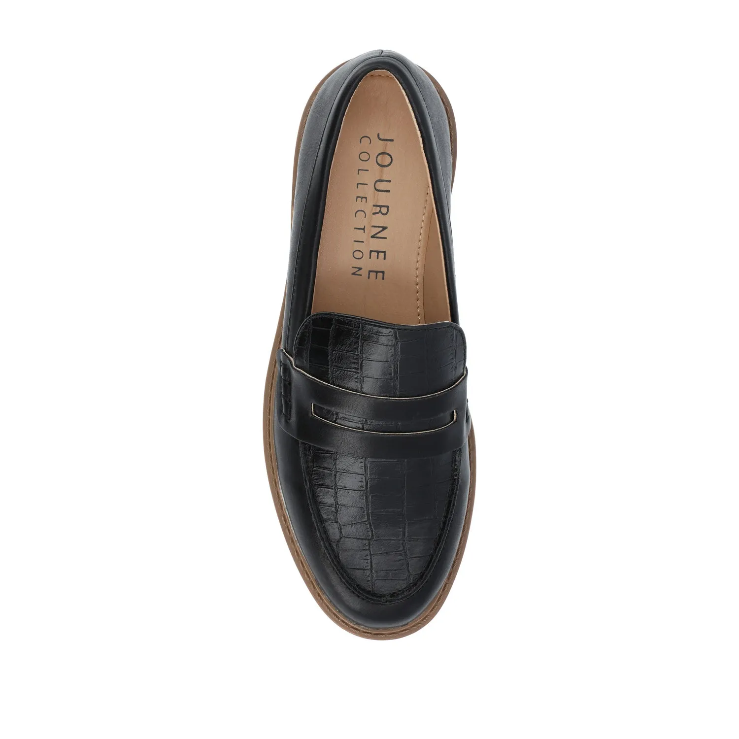 KENLY FAUX LEATHER LOAFER FLATS IN WIDE