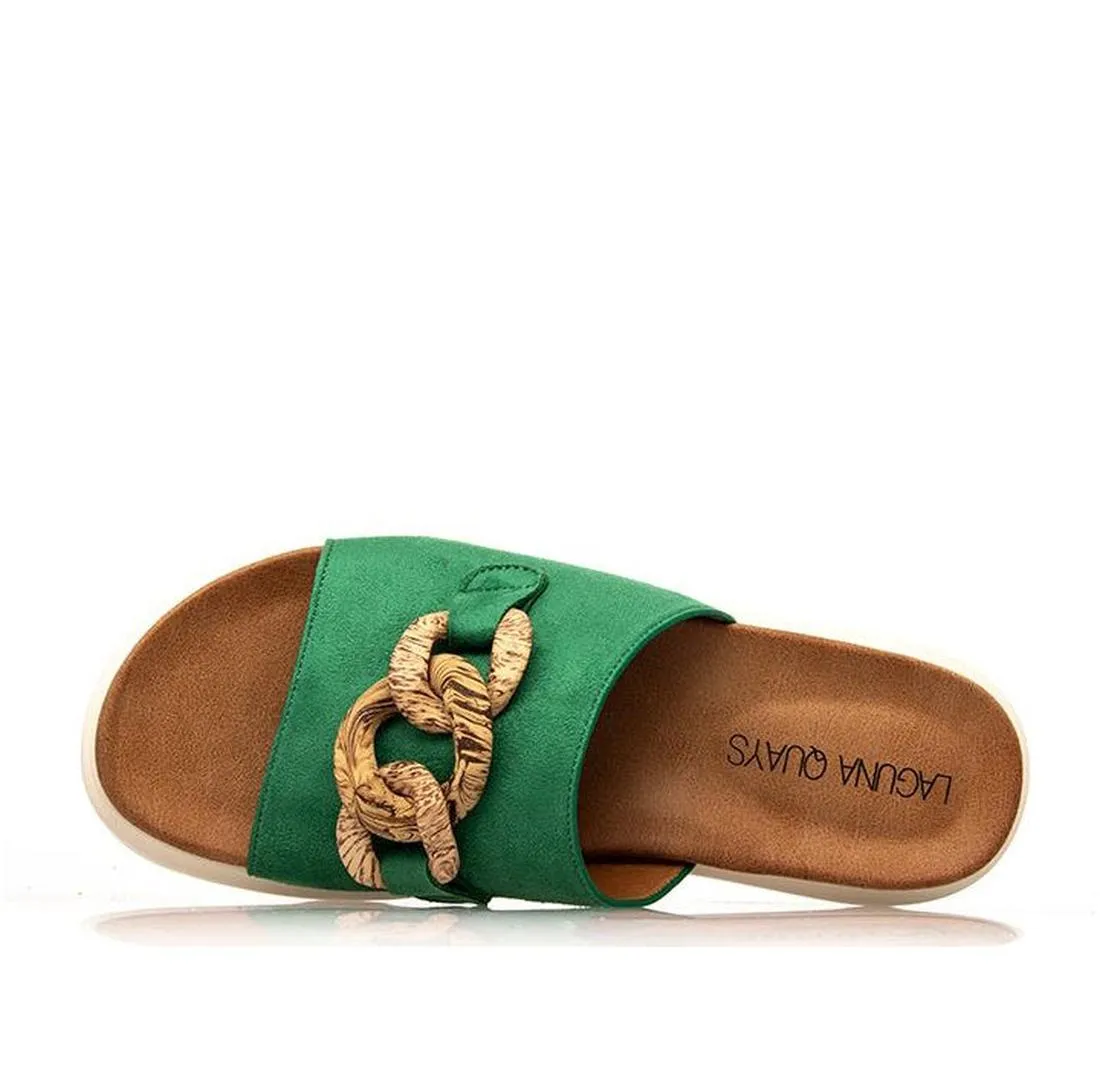 Laguna Quay Beach Women's Slide Grass Green Wedge