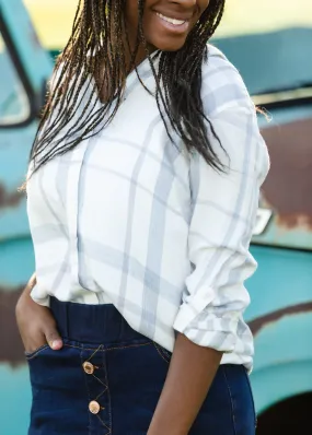 Lightweight Dusty Blue Plaid Shirt - FINAL SALE