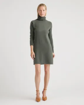 Lightweight Mongolian Cashmere Turtleneck Sweater Dress