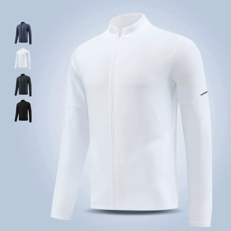 Men's Stand Collar Fitness Quick-Drying Long-Sleeved Top Running Jacket