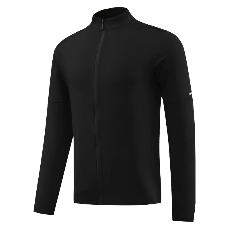 Men's Stand Collar Fitness Quick-Drying Long-Sleeved Top Running Jacket
