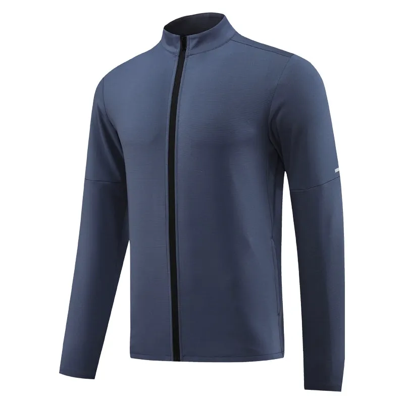 Men's Stand Collar Fitness Quick-Drying Long-Sleeved Top Running Jacket