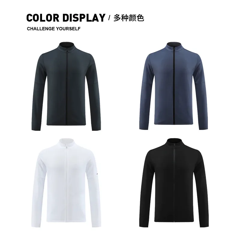 Men's Stand Collar Fitness Quick-Drying Long-Sleeved Top Running Jacket
