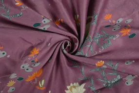 Multicolor Quirky Printed Chanderi Cotton Silk Fabric