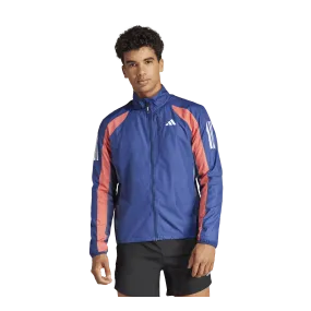 Own The Run Colorblock Jacket Dark Blue / Better Scarlet / Preloved Scarlet