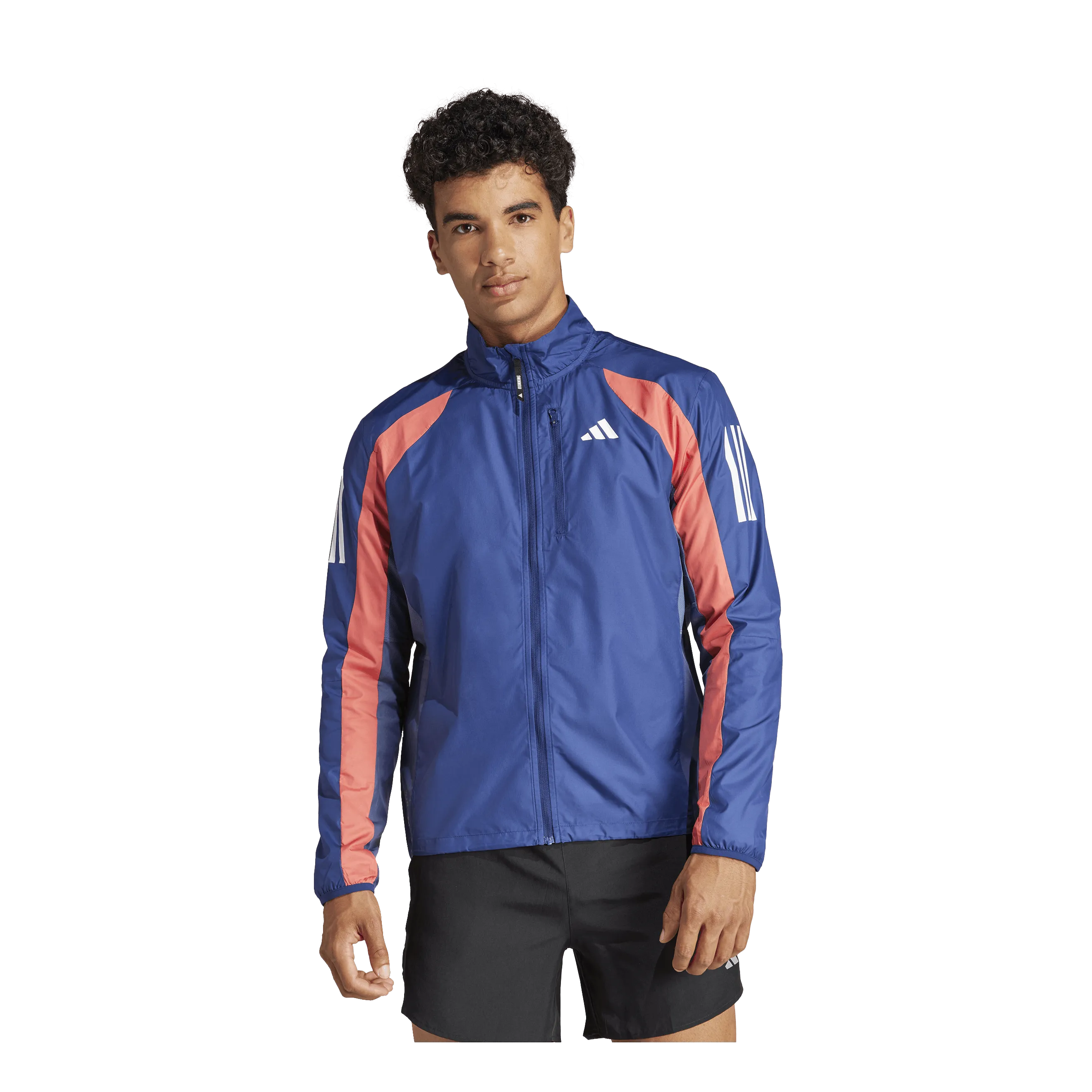 Own The Run Colorblock Jacket Dark Blue / Better Scarlet / Preloved Scarlet