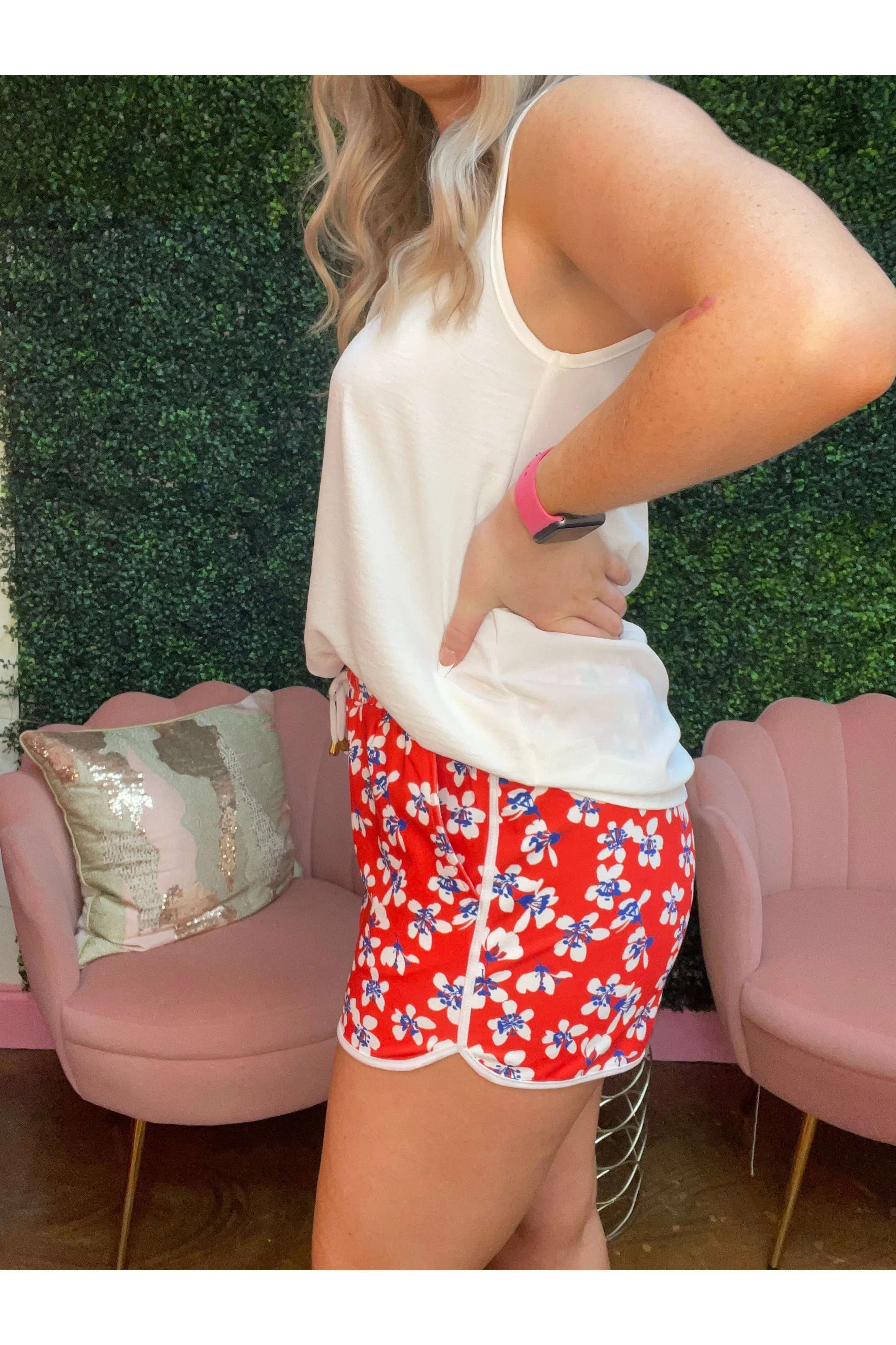 Rebel Floral Drawstring Everyday Shorts