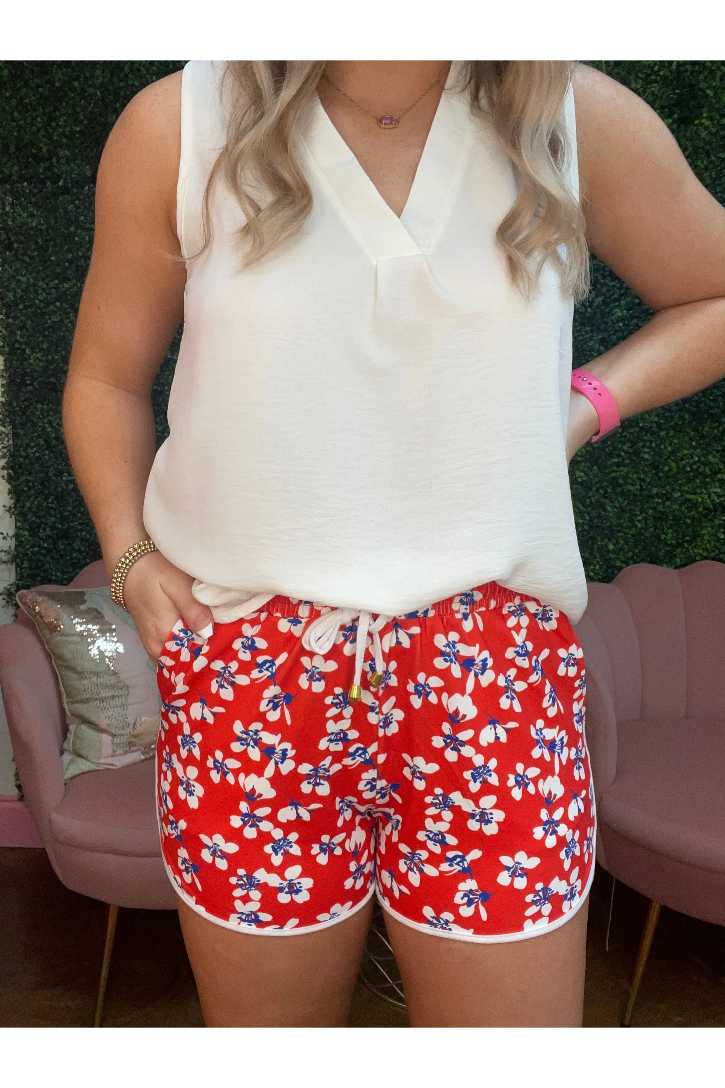 Rebel Floral Drawstring Everyday Shorts