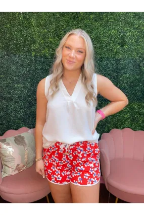 Rebel Floral Drawstring Everyday Shorts