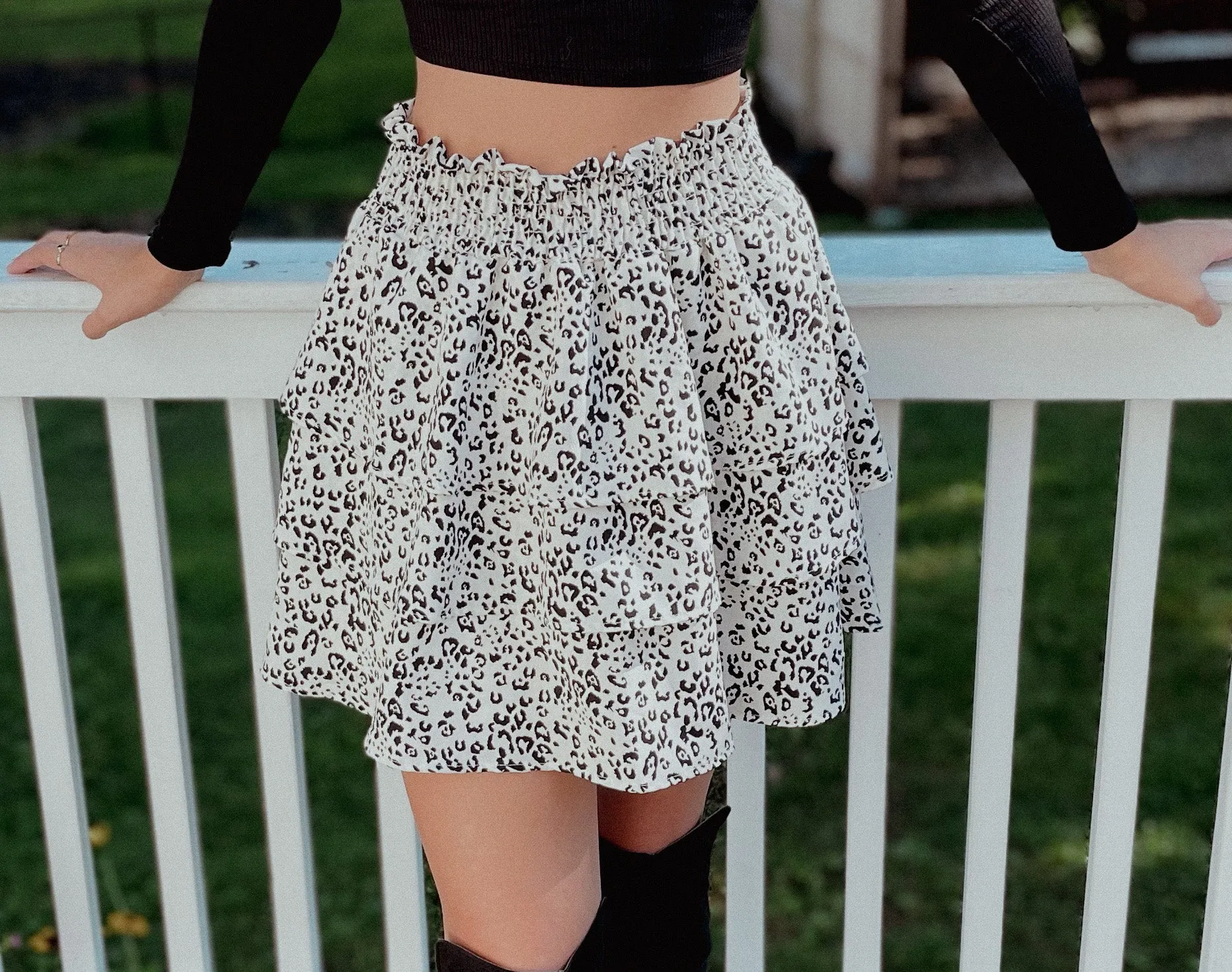 Ruffle Leopard Skirt