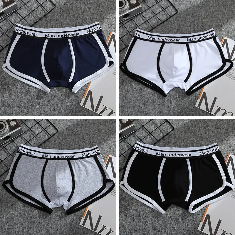 Solid Color Comfortable Trunks For Men 4 Pack