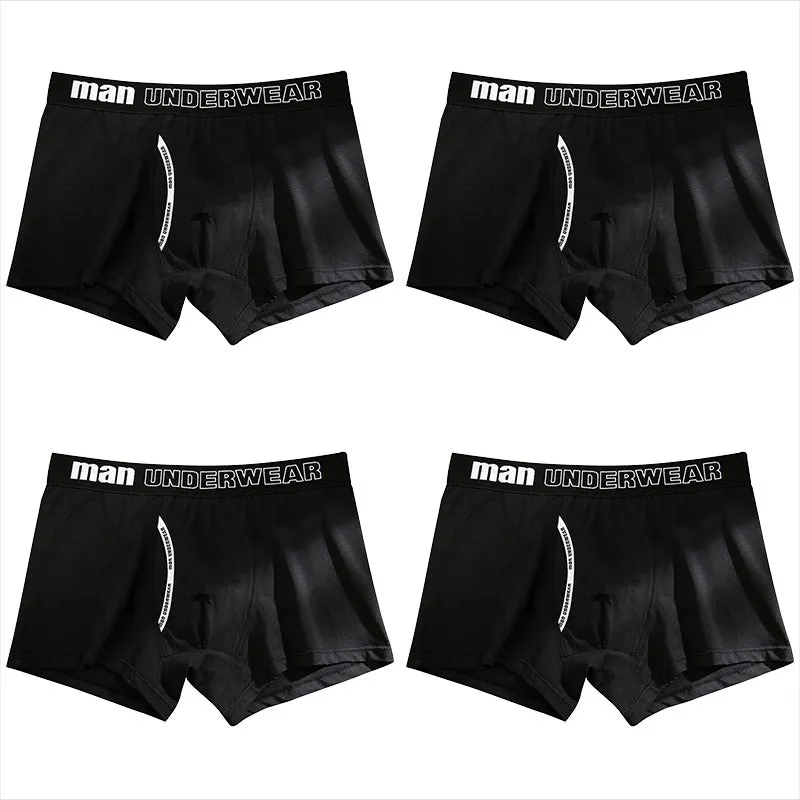 Solid Color Comfortable Trunks For Men 4 Pack