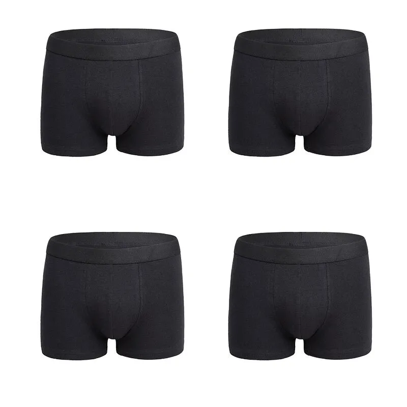 Solid Color Comfortable Trunks For Men 4 Pack