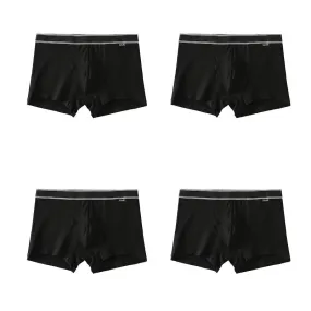 Solid Color Comfortable Trunks For Men 4 Pack
