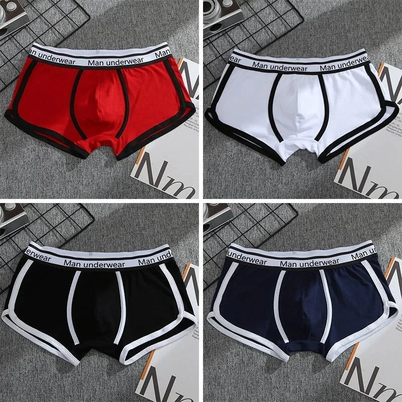Solid Color Comfortable Trunks For Men 4 Pack