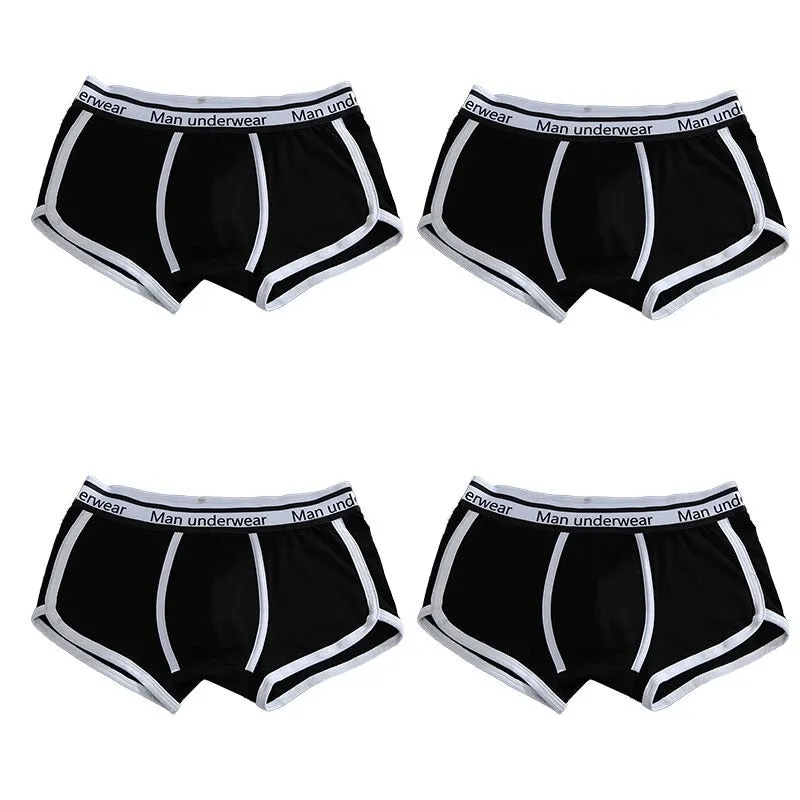 Solid Color Comfortable Trunks For Men 4 Pack