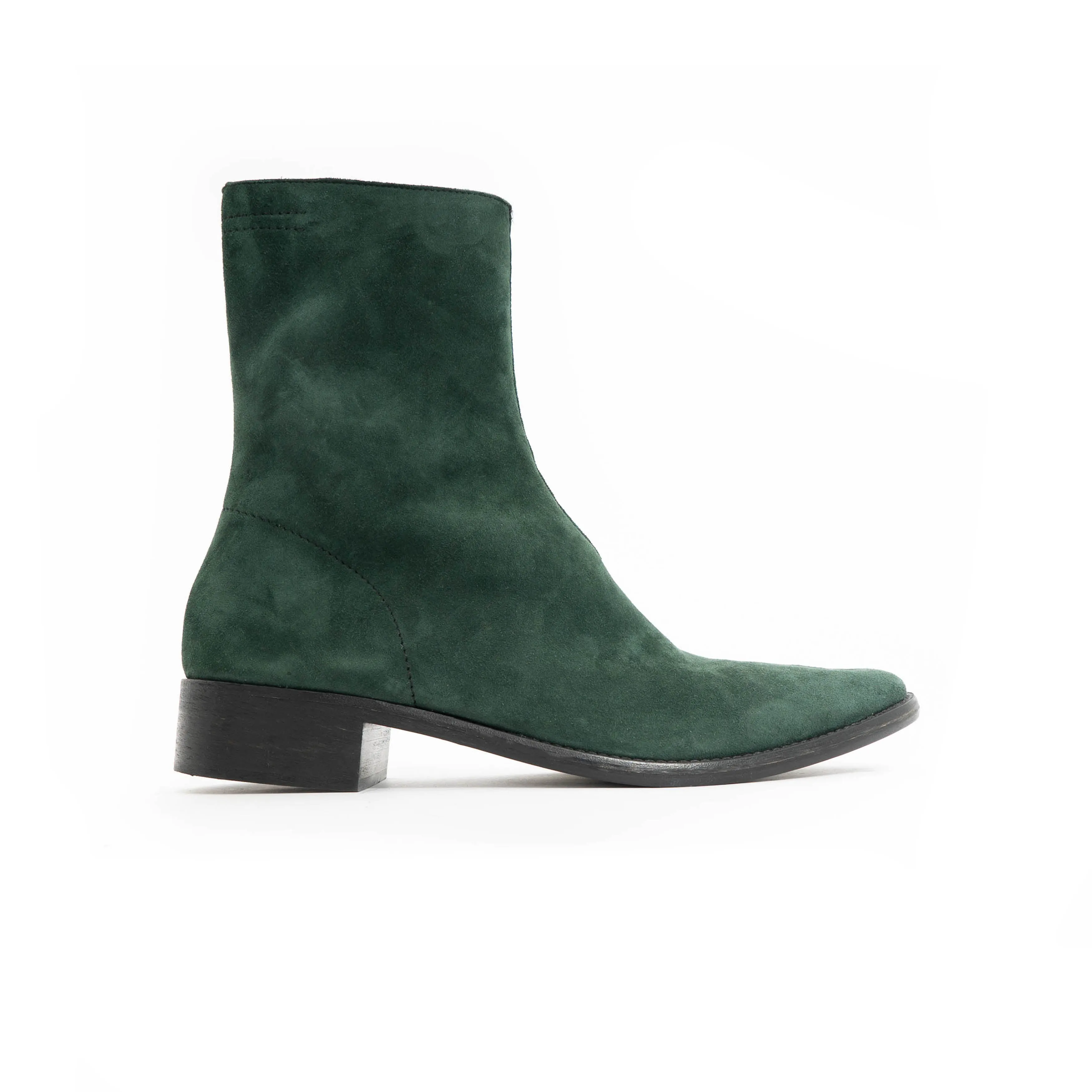 SS19 Green Suede Boots Samples