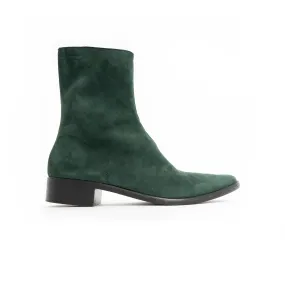 SS19 Green Suede Boots Samples