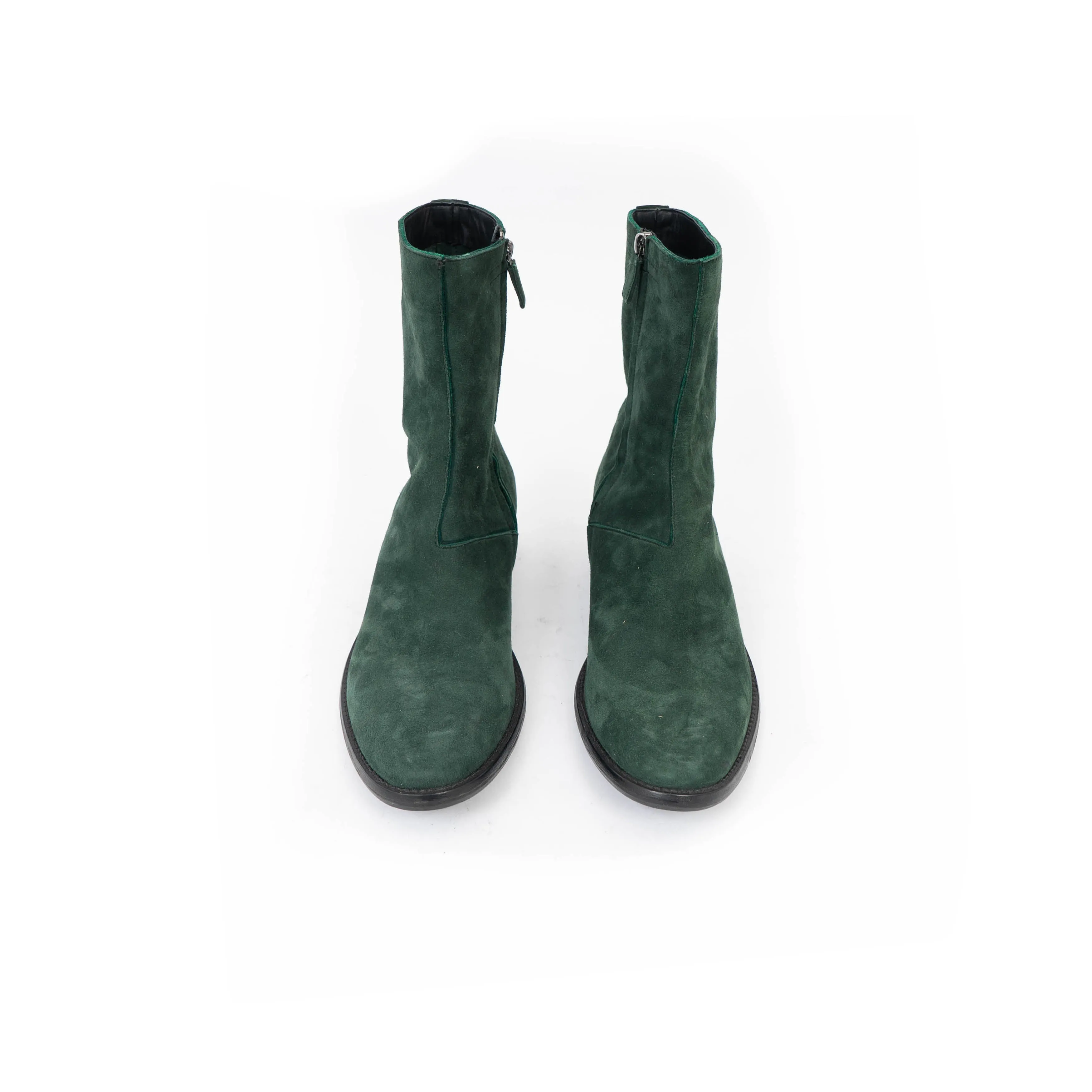 SS19 Green Suede Boots Samples