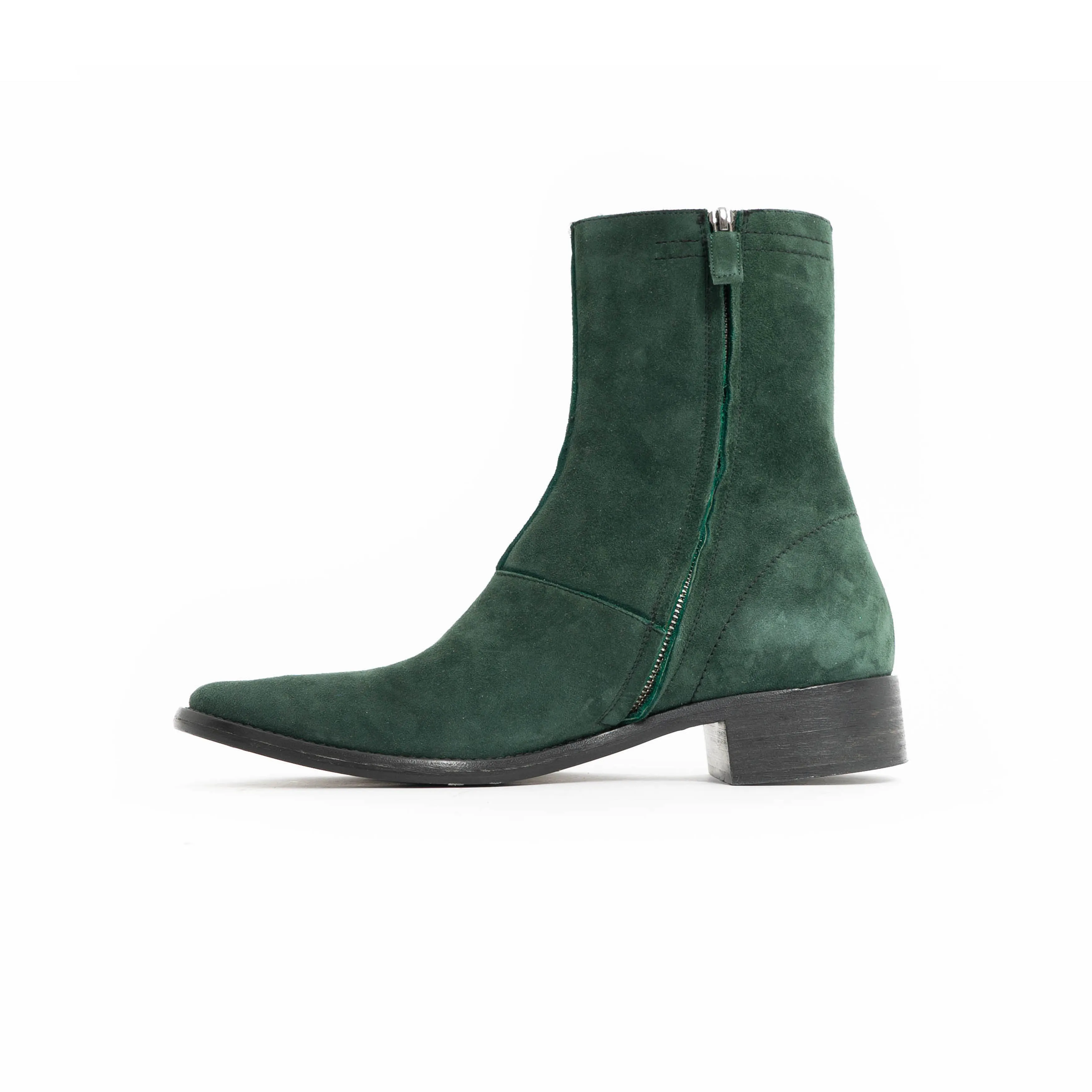 SS19 Green Suede Boots Samples