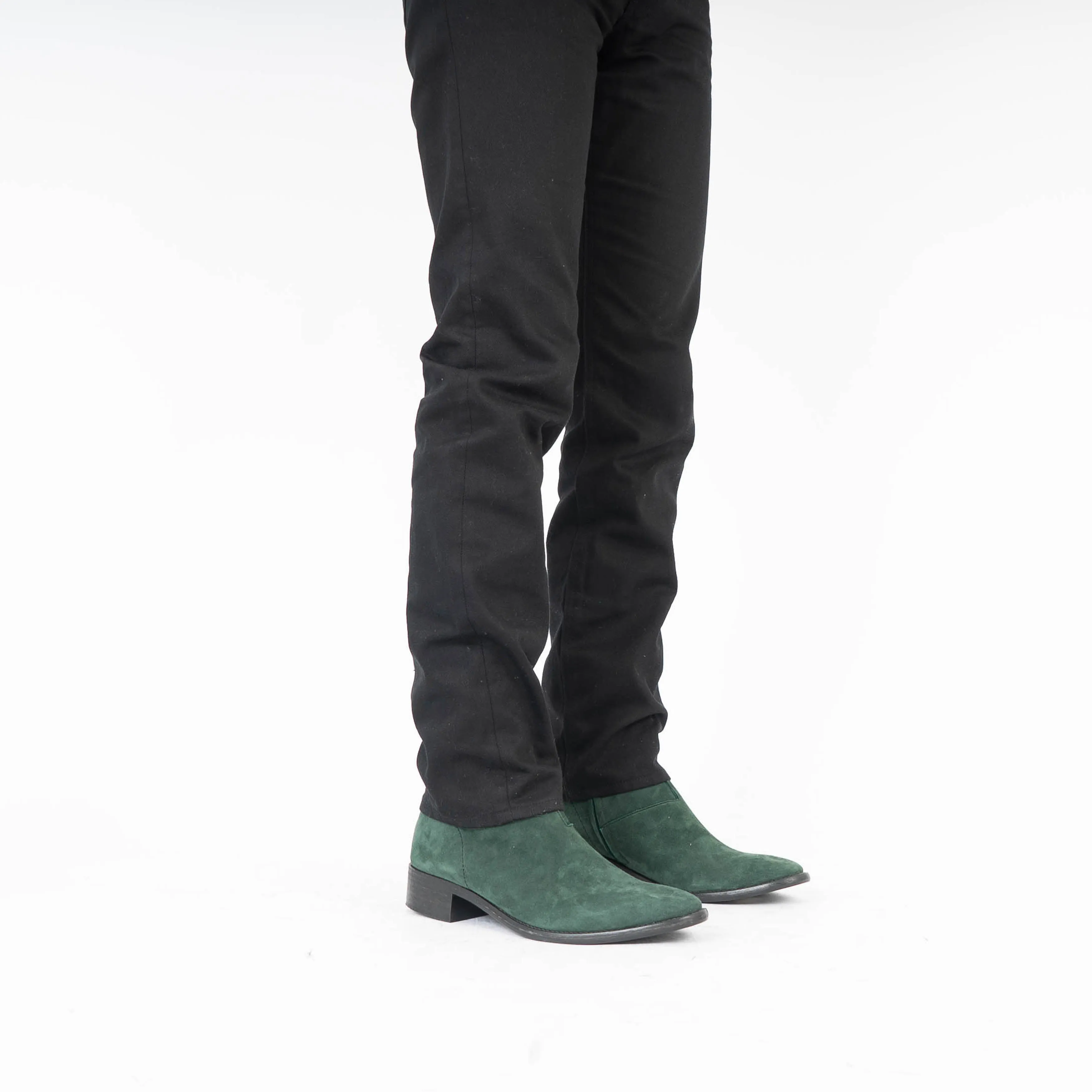 SS19 Green Suede Boots Samples