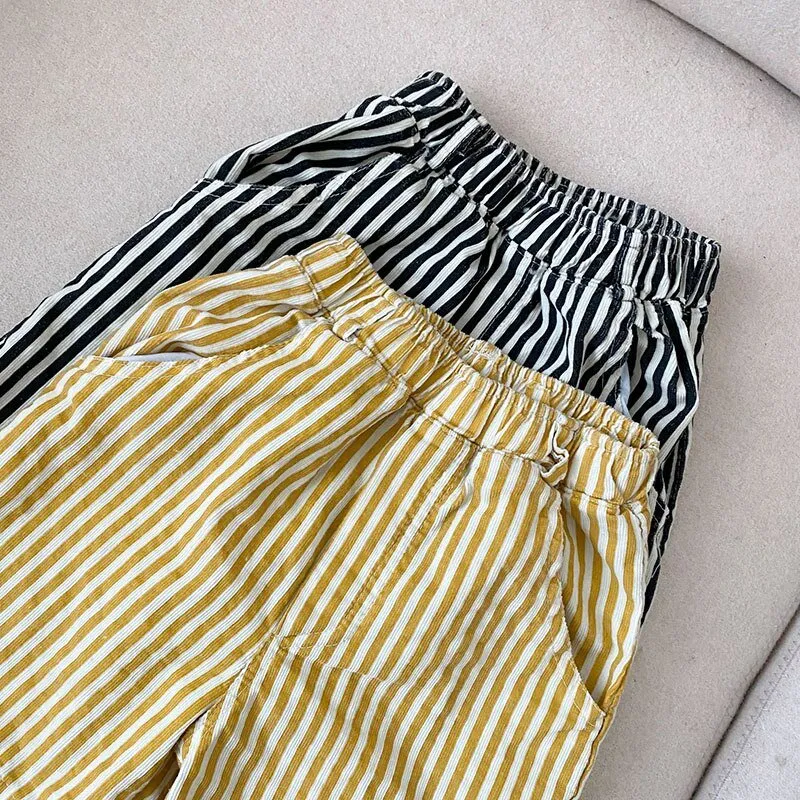 Striped Long Shorts