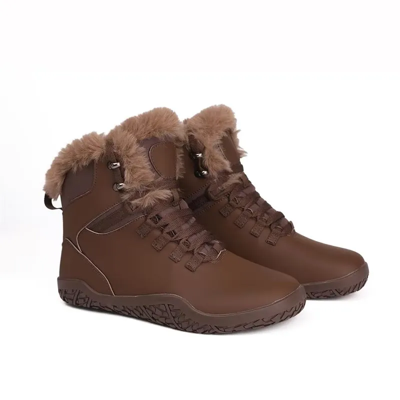 Vegan Barefoot Warm Walking Boots, Fur Lined Barefoot Boots