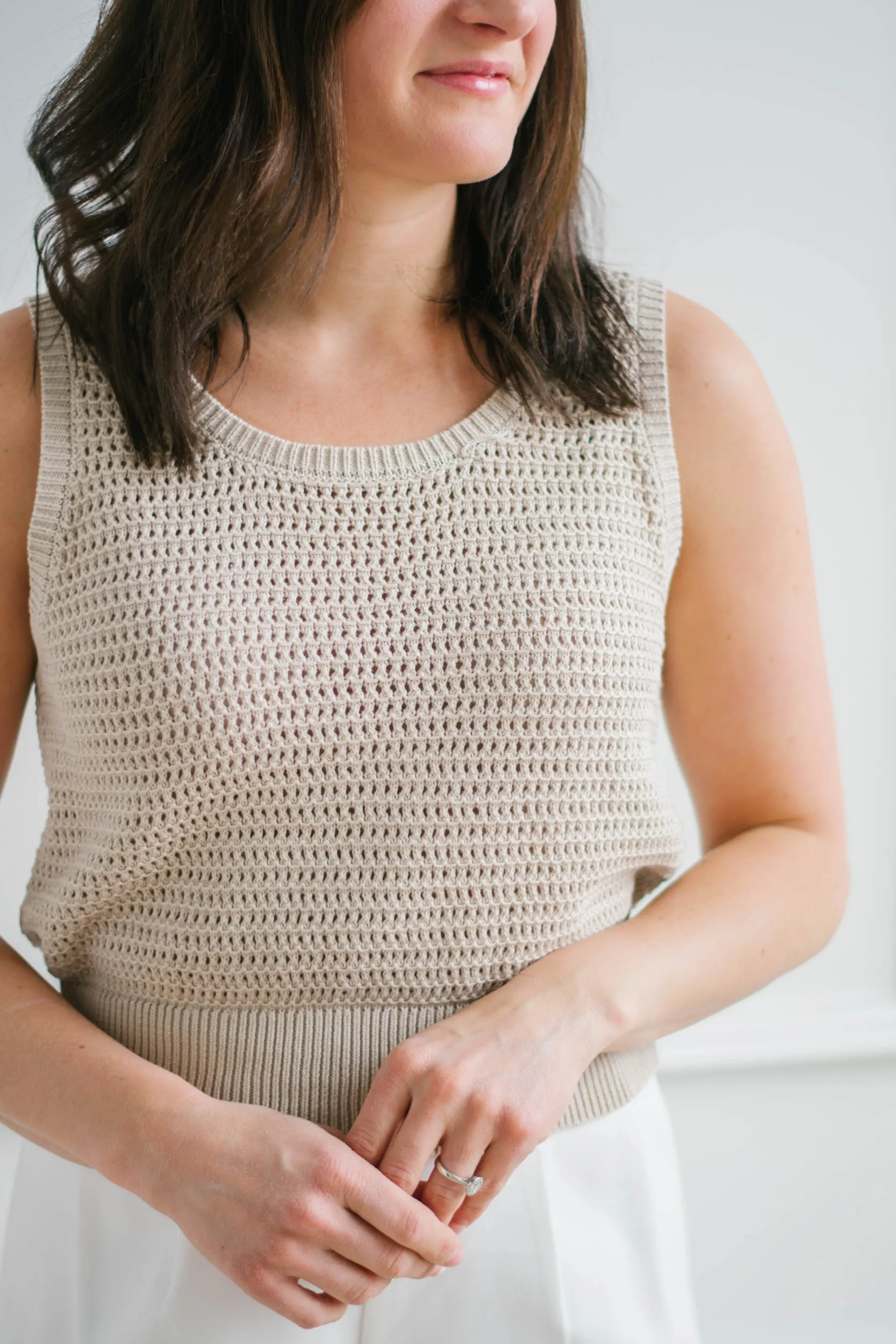 Warm Sand Crochet Tank