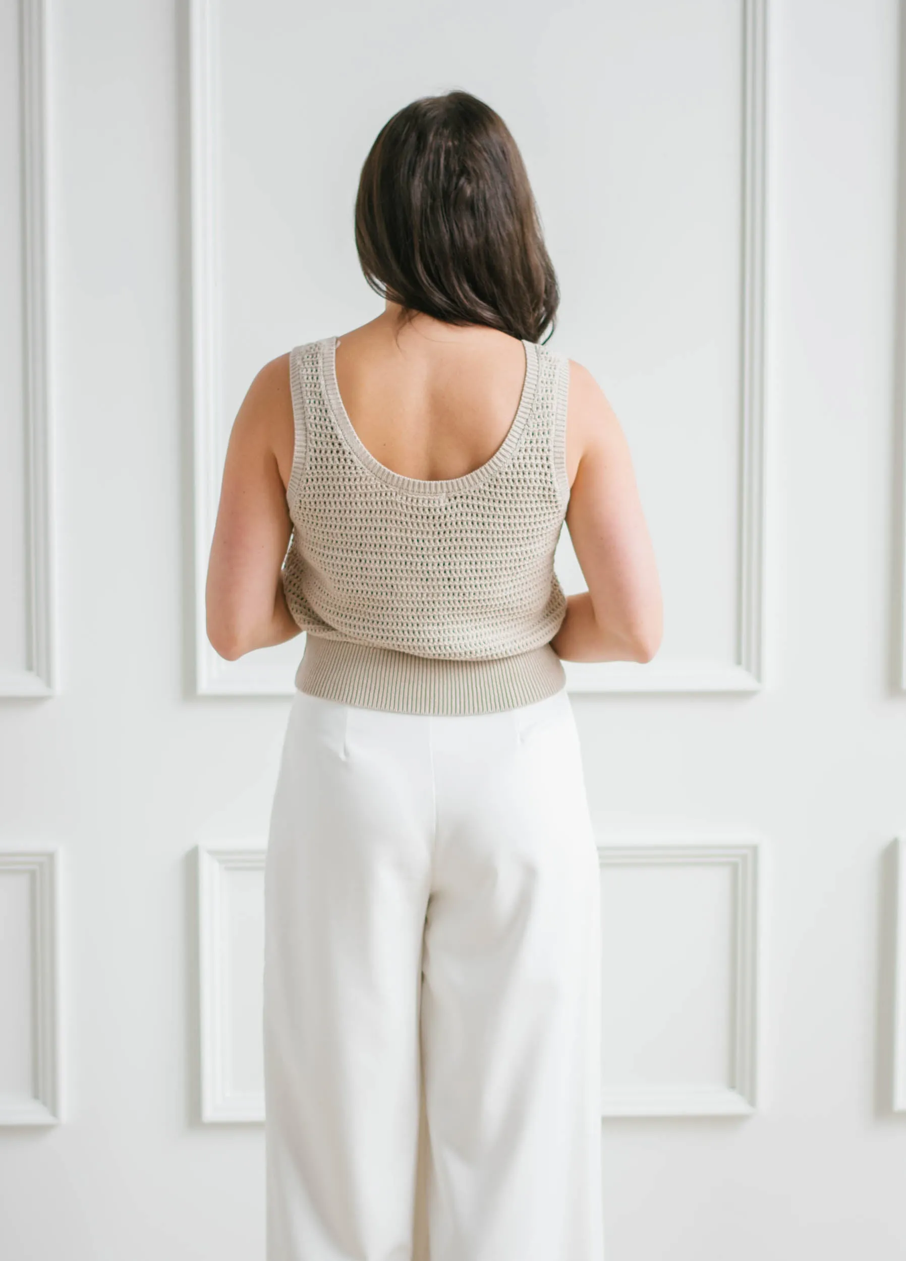 Warm Sand Crochet Tank