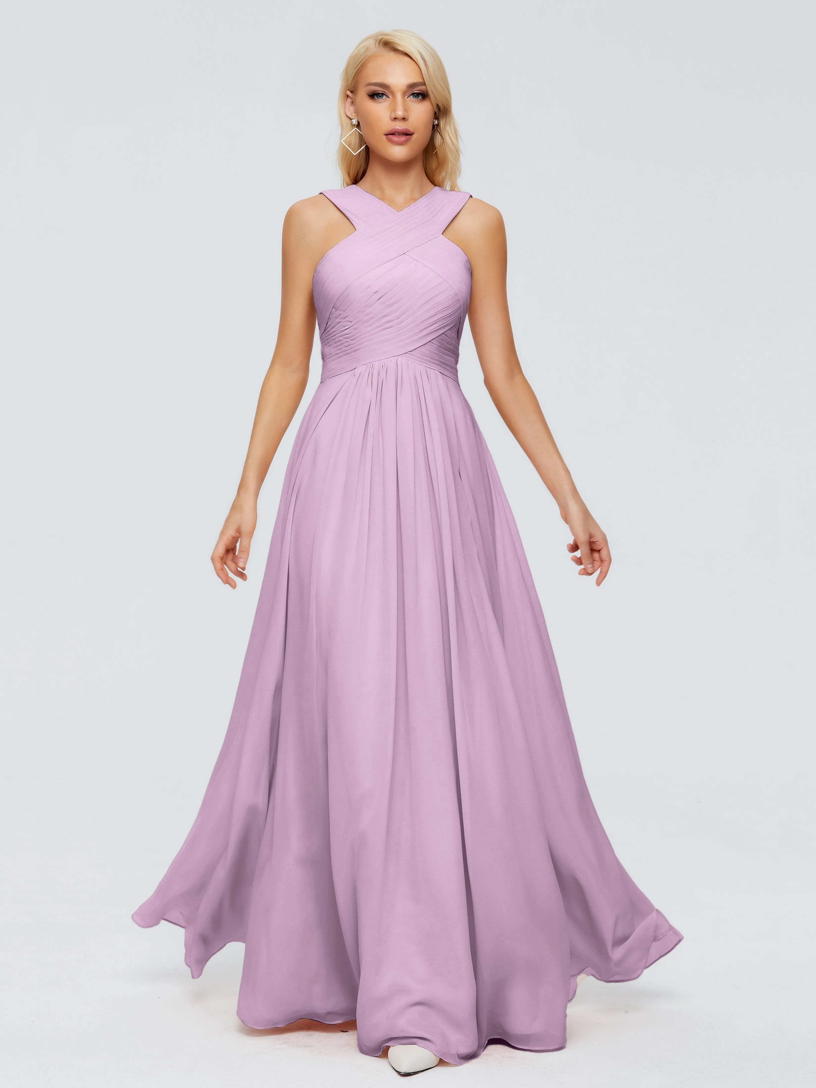 Wisteria Bridesmaid Dresses Aliyah Charming A-Line Straps Chiffon Bridesmaid Dresses